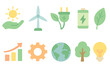 © Hubba Bubba - Eco-friendly, sustainability flat icon set. Green energy, environment icons collection