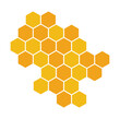 © RayZing   - Orange yellow honeycomb hexagonal pattern abstract background vector illustration