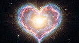 Massive Heart-Shaped Nebula Glowing with Divine Light Symbolizing Love Compassion and Spiritual Harmony JPG