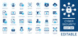 © Iconify - Cybersecurity and Data Protection solid icon set. Contains symbols for Phishing Attack, Firewall, AI Security, and Blockchain Security. Flat vector design for network security and online privacy.