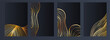© Elena - Modern poster set featuring swirling wood textures and gold waves. Elegant decorative graphics ideal for home decor, offices, and premium lifestyle spaces.