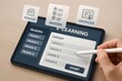 © Creative mind - E-learning tablet concept for educational online process and training.