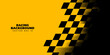 © fajarnuxs - Racing background, sports race banner with dynamic grunge checkered shape ideal for sport themed events, racing posters, promotional flyers, cover, presentation backdrop and social media