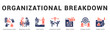 © Mia - Organizational Breakdown Modern and clean web banner illustration featuring thematic icons for visual communication