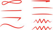 © MDMAHBUBUR - Red Underline Strokes Set HandDrawn Style Accents on Transparent Background Design
