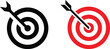 © Vector Store - Target icon set.Target Line Icon Design, Editable Stroke, Pixel Perfect, Stock Illustration. Goal symbol collection. Simple target with arrow. Darts icon. Hitting the bullseye icon line and flat style