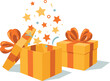 © Click Studio - Open Gift Box with Exploding Stars and Confetti present