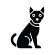 © Md Shariful islam - A sleek, minimalist silhouette of a domestic cat, featuring a collar, ears perked, and a curled tail. Ideal for various design applications