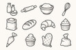 © Architect - Icons icon essentials vector bag cupcake pin icing oven bread rolling bakery