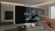 © nongnuch - Touch Control Panel Home Concept. Smart home control panel with touch interface in modern living space.