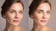 © anna - Before and after cosmetic eyebrow correction portrait comparison