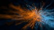 © Jojo* - Contrasting streams of luminous orange and cyan particles collide in a dynamic abstract display