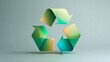© Jojo* - Three dimensional symbol of cyclic reuse glows with vibrant gradient colors against a muted background