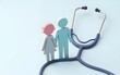 © Susan - 3d stethoscope and family icon illustration. High quality