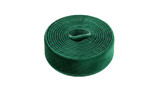 Roll of Green Velvet Ribbon on White Background