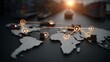 © Achirawee - Pharma supply chain optimization map hologram,