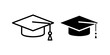 © Raisul54 - Graduation Cap outline and pictogram Icon for Education, Achievement, and Academic Success