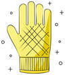 © Олександр Романюк - Yellow cartoon glove illustration with textured palm and ribbed cuff design