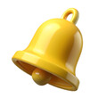 © Akash Mondal - Bright Yellow Glossy Bell Icon rendering