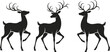 © Mau - Deer logo or design element. Classic Christmas reindeer graphic in a trotting position