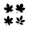 © Novia Hesti - Set of Black Leaf Silhouettes and Icons