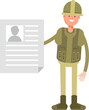 © bigpa - Soldier Character Holding Job Application Document