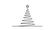 © Rafiya1727 - Simple abstract Christmas tree drawing with a star on top and a single line base.
