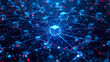 © Luo Zhen Ni - A futuristic 3D visualization illustrating secure, decentralized data blocks (nodes) within an interconnected digital chain.