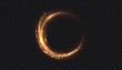 © Valeriia - A glowing gold ring with sparkling particles of bright glitter. A glowing circular trail with a warm shimmer for overlays. A lighting effect for dark backgrounds.