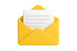 © Debirani - 3D Render of a Closed White Envelope Icon Isolated on a Soft Background, Symbolizing Email, Mail, or New Message Notification