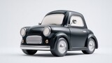 Stylish 3D rendering black classic cartoon car