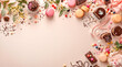 © Sanjay Design - Valentine background Delightful Assortment of Sweet Confections and Floral Decorations