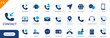 © icon - Contact icon. Includes call, email, message, livechat, missed call, address. Solid vector icon set.
