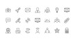© Piyar - Set of outline business and communication icons simple vector symbols for user interface and web des