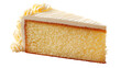 © Shipons Creative - Single slice of delicious yellow cake with white frosting on transparent background