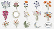 © Puji - Floral sticker collection featuring diverse bouquets and blossoming elements, perfect for design projects