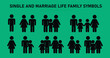 © Amar - Happy family icon multicolored in simple figures. Two children, dad and mom stand together. Vector can be used as logotype. Single and Marriage life family symbol design family symbol. vector