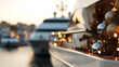 © photo for everything - Festive yacht decor, showcasing holiday cheer on the water. The gentle sunset hues add a touch of magic. A luxurious Christmas getaway awaits!