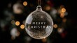 © Jayk - Elegant Christmas ornament with Merry Christmas text and bokeh background