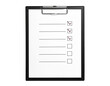 © 2h.designer07 - Clipboard with a blank checklist and checkboxes on a transparent background isolated on transparent background