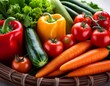 © Brittany - fresh and colorful vegetables a vibrant still life of peppers tomatoes cucumbers and carrots