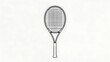 © Prosenjit Barman - Simple black outline tennis racket vector icon on white background