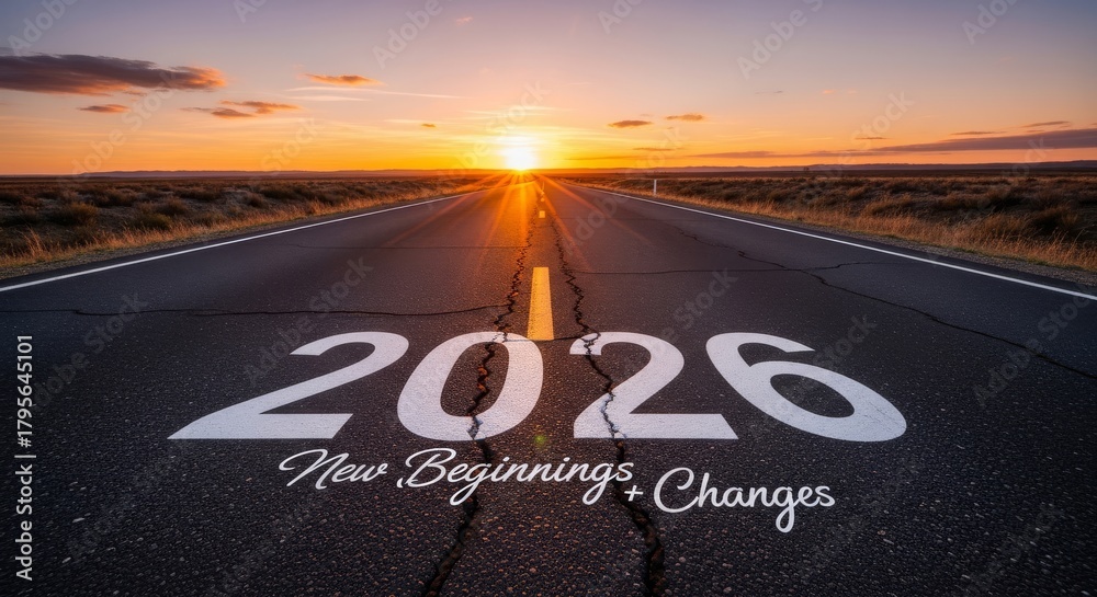 Road to New Beginnings 2026 - Road leading to the horizon with 2026 ...