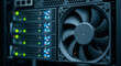 © catocala - Cooling fan blades and dust filter grille in a home automation server cabinet during a setup process for efficient operation