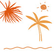 © Rawpixel.com - Png summer beach border with palm tree doodle clipart