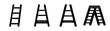 © Ibrahim - Four different types of ladders illustrating progress and ascent business concepts