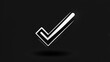 © Arjun - Sleek Silver Check Mark Icon on Dark Background.