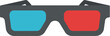 © Wahyu - Flat Illustration of Stereoscopic Anaglyph 3D Glasses Icon in Simple Style