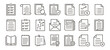 © Pedro - Documents, files, paperwork, checklist and reports icons. Thin line editable stroke vector icon illustrations