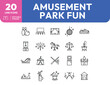 © Deezora - Amusement Park Fun Line Icons of Rides Games and Attractions